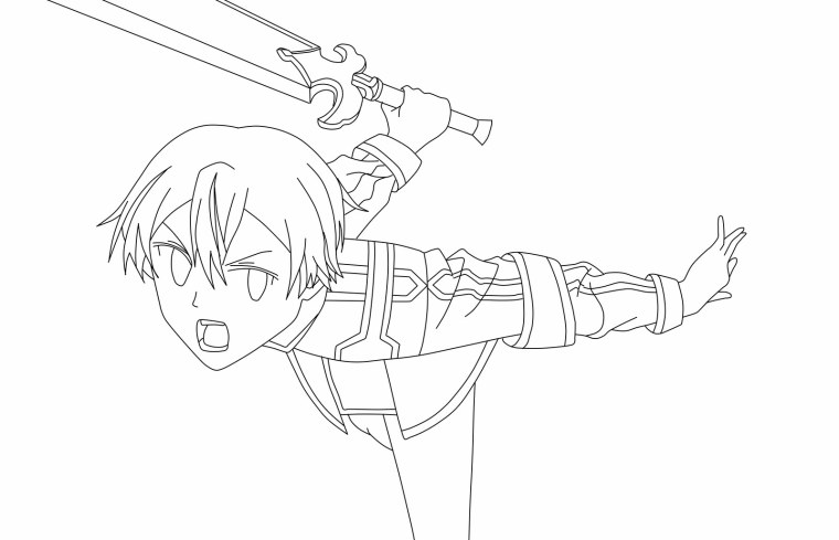 Кирито рисунок карандашом