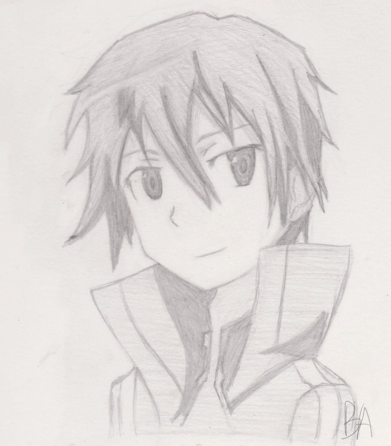 Кирито рисунок карандашом