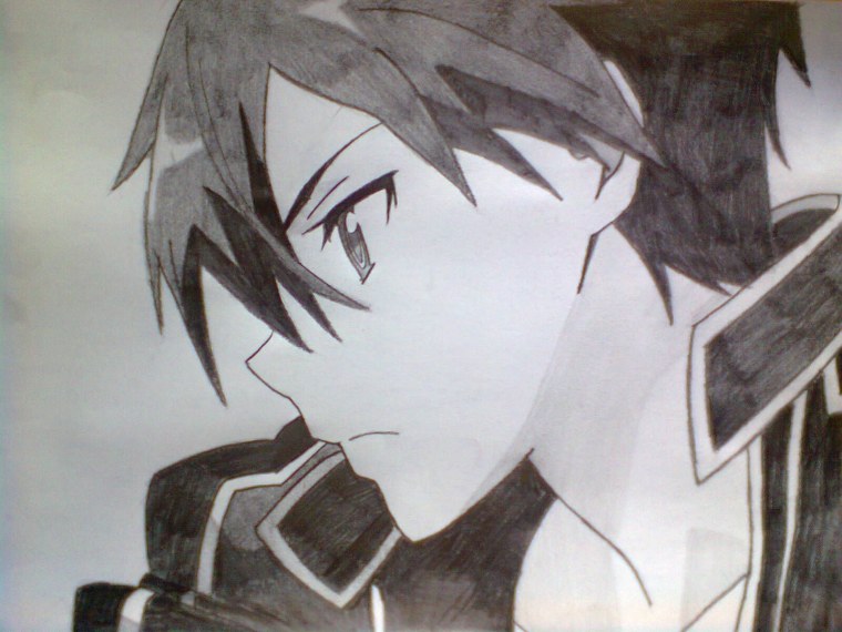 Кирито мастера меча карандашом