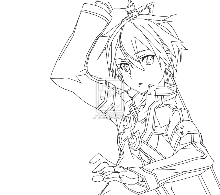Раскраска Sword Art online Кирито