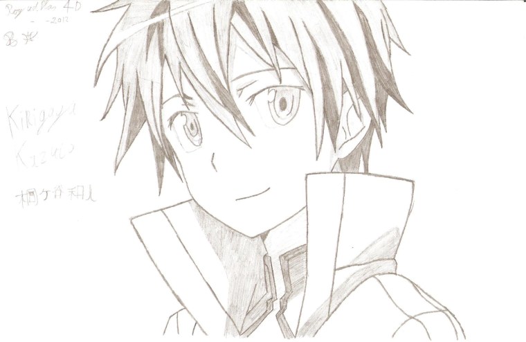 Кирито нарисовать карандашом