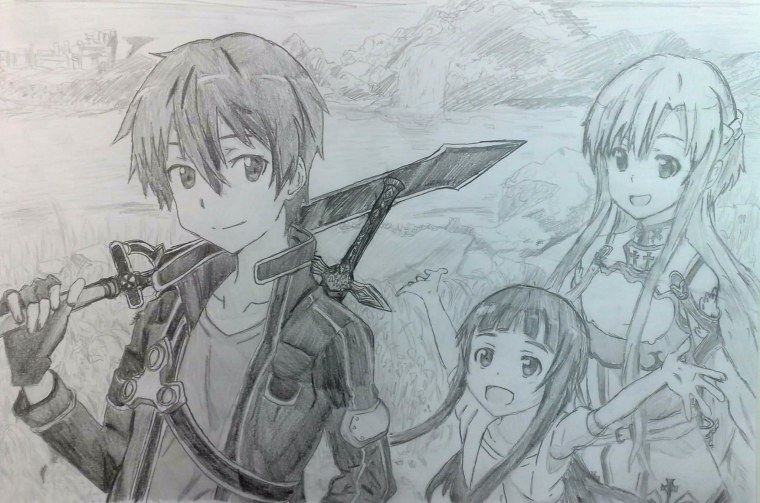 САО аниме рисунки