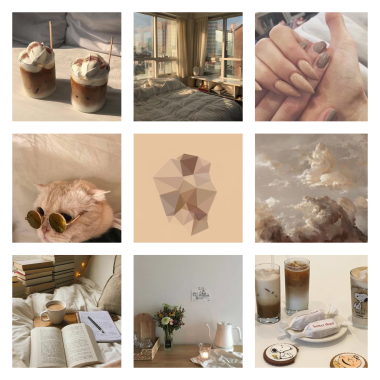 Эстетика бежевого цвета коллаж БТС