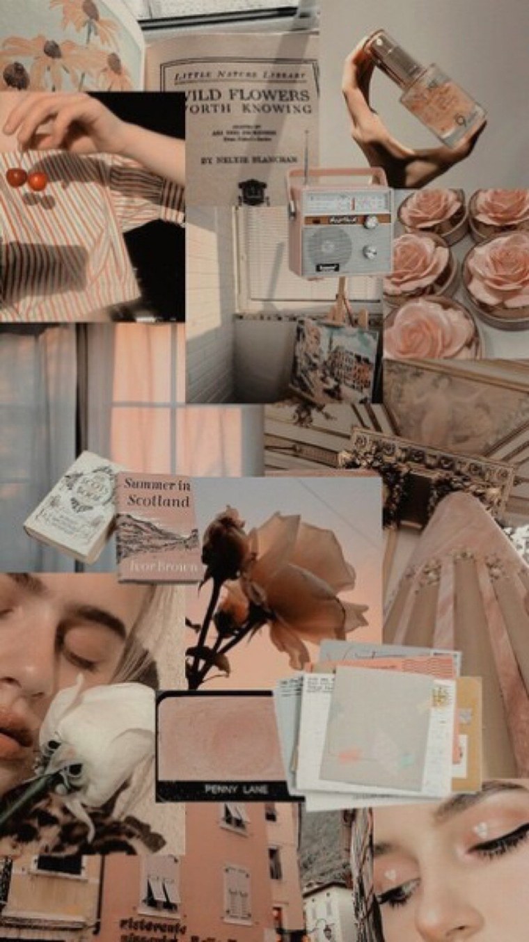 Эстетика коллаж бежевый