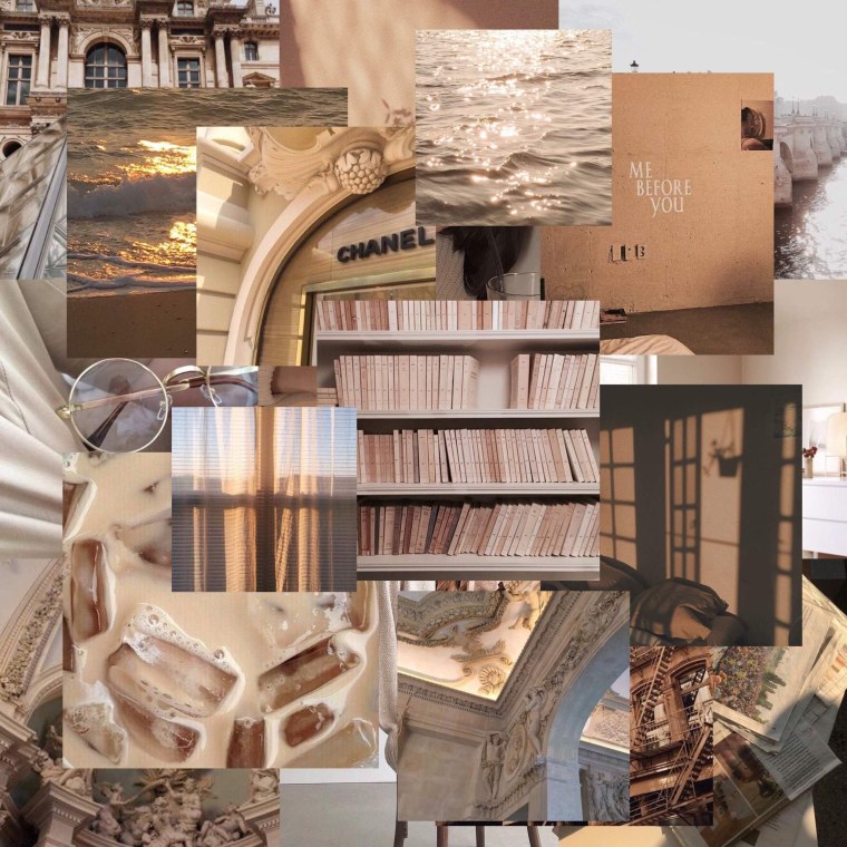 Эстетика коллаж бежевый