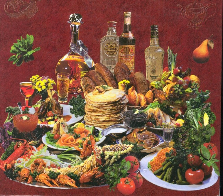 Стол с водкой и закуской
