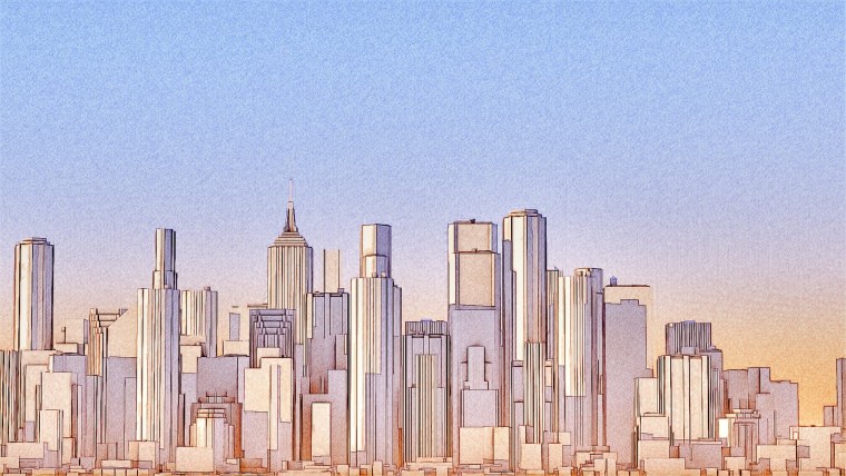 Красивый нарисованный город