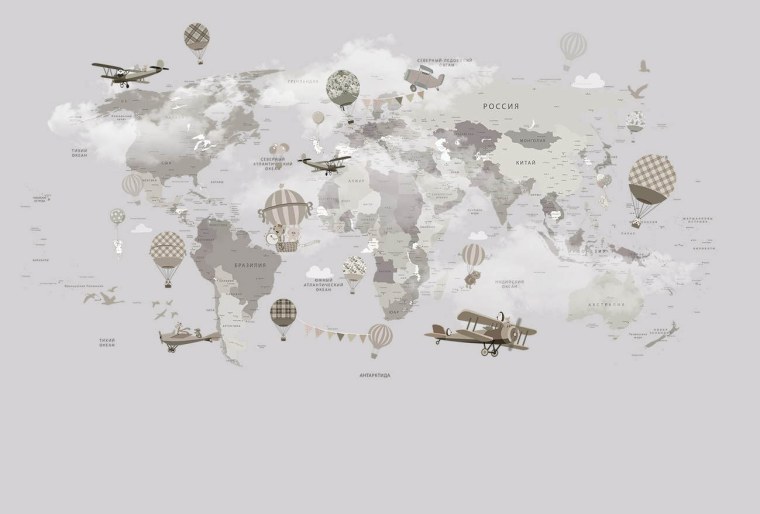 Карта мира с животными