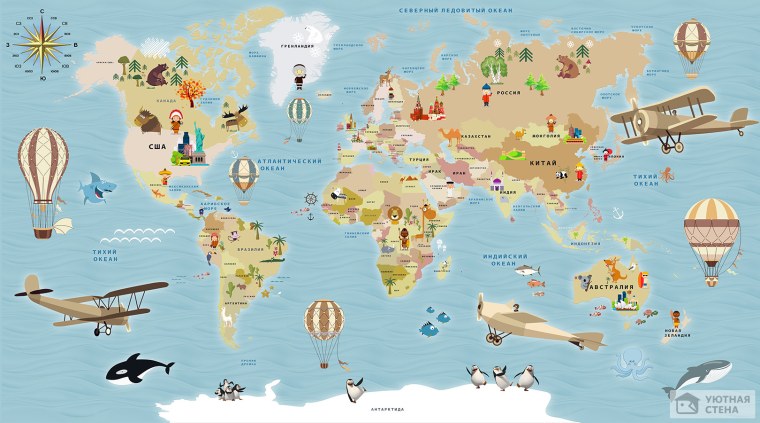 Старинная карта мира