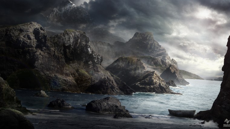 Скандинавия скалы шторм