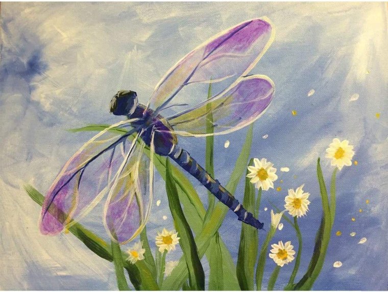 Стрекоза живопись