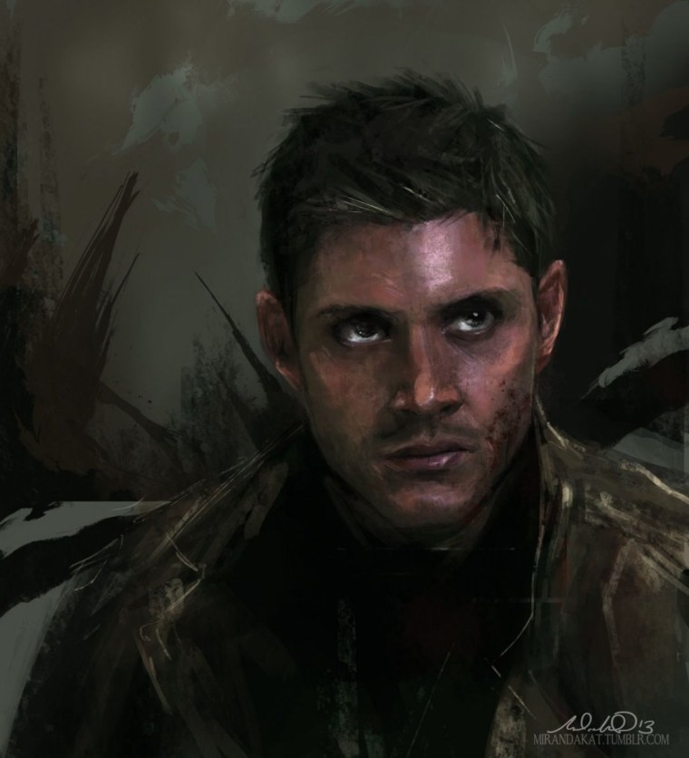 Дин Винчестер портрет акварелью