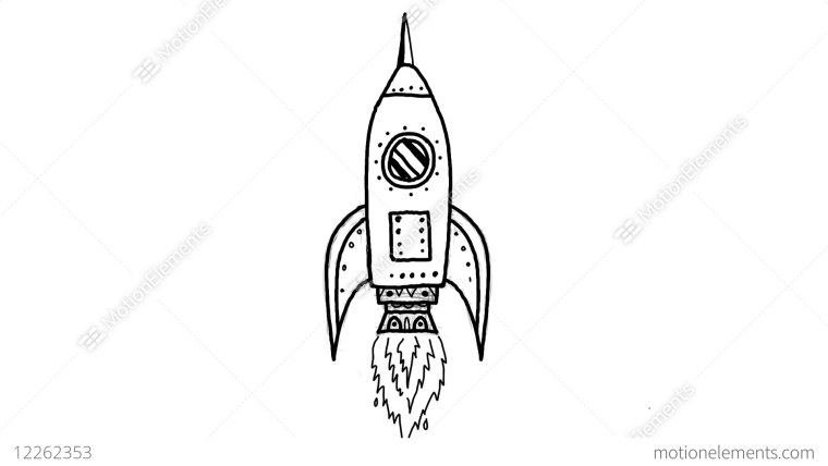 Ракета рисунок карандашом