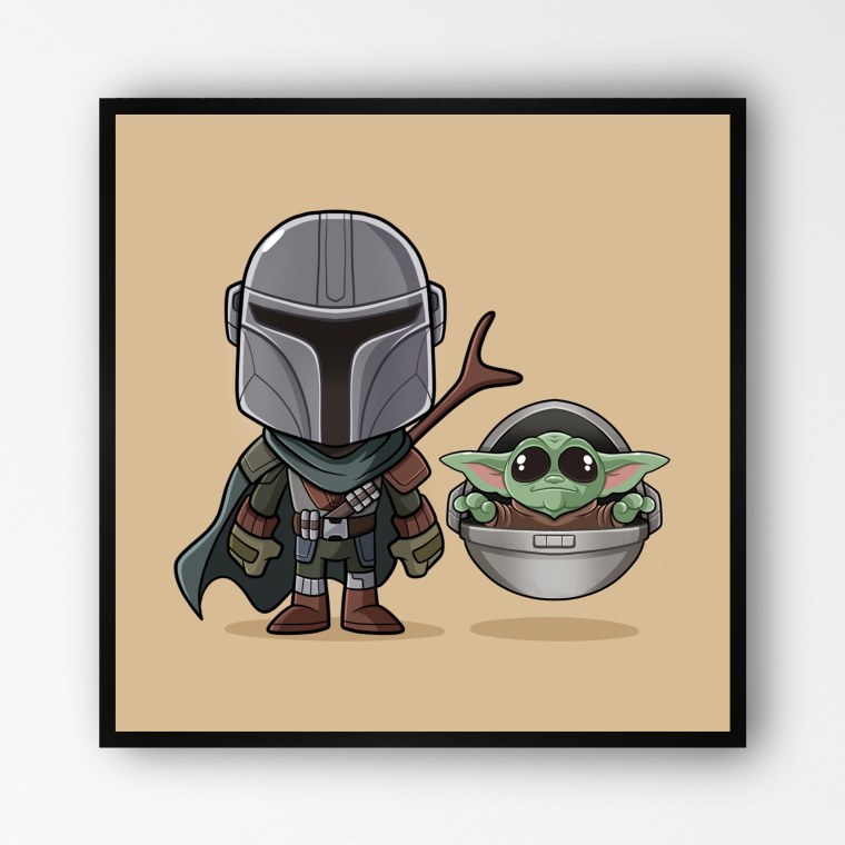 Мандалорец йода стикер