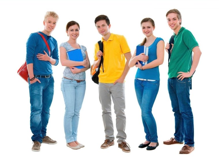 Много людей на белом фоне