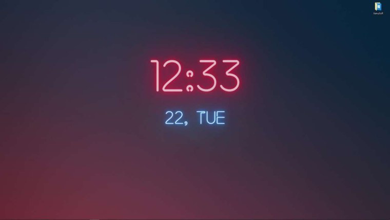 Цифровые часы неон Виджет