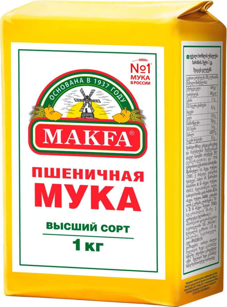 Содержание клейковины в муке Макфа