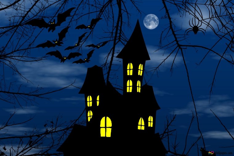 Раскраска Хэллоуин дом