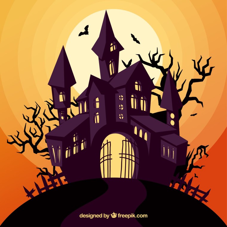 Дом Хэллоуин на белом фоне