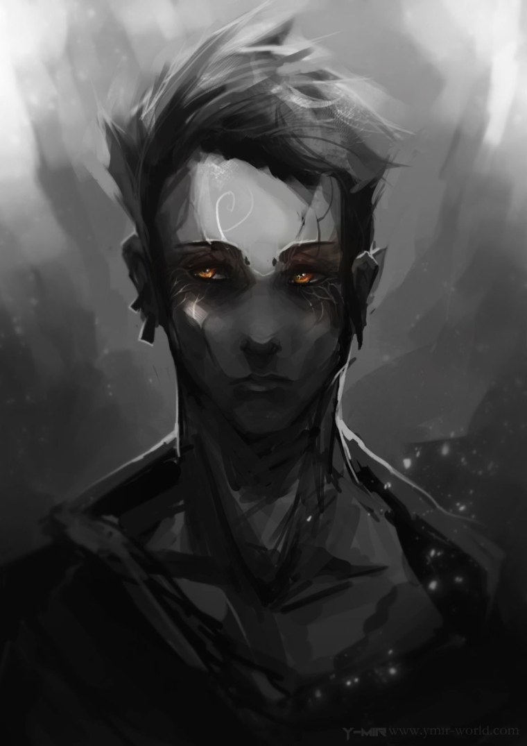 Хмурый парень арт