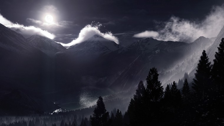 Природа горы ночью