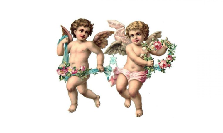 Два ангелочка на прозрачном фоне