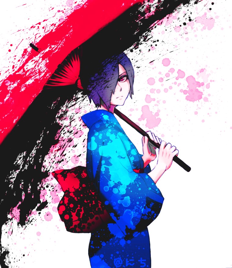 Киришима Тоука в кимоно