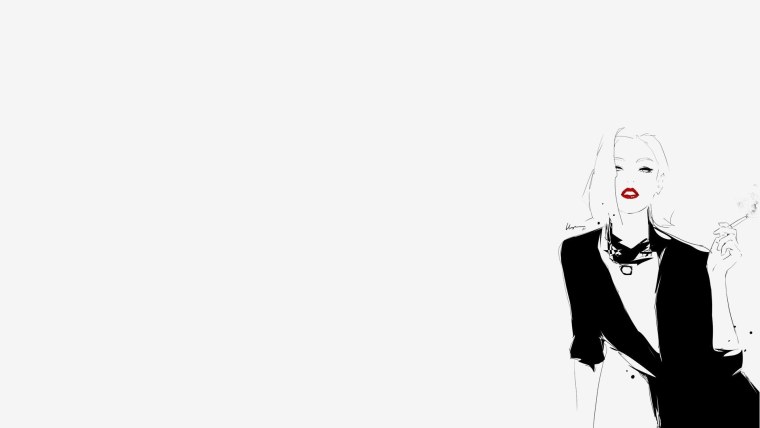 Девушка в маске с красными губами