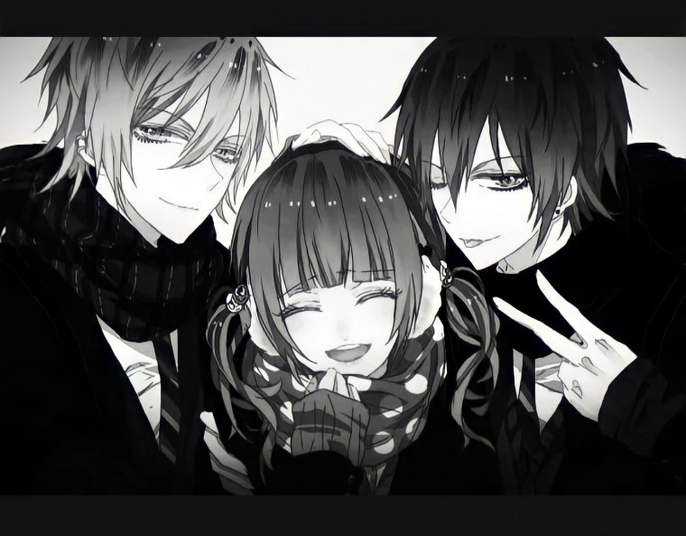 Аниме два парня и девушка