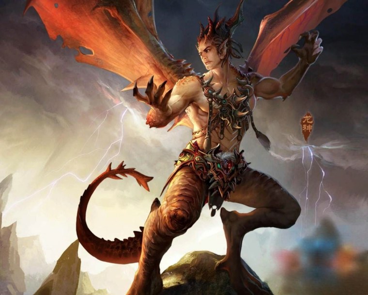 Получеловек полудракон мужчина