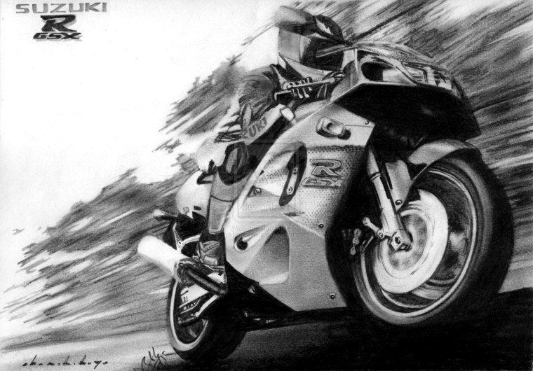 Картина черно белая мотоцикл