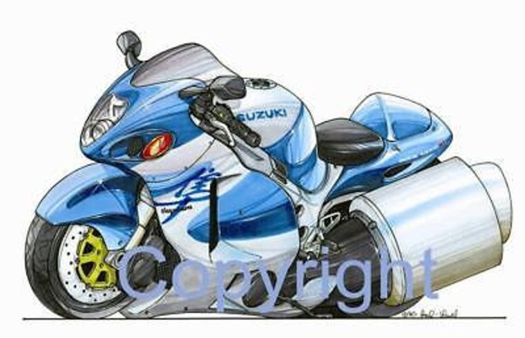 Мотоцикл Судзуки акварелью