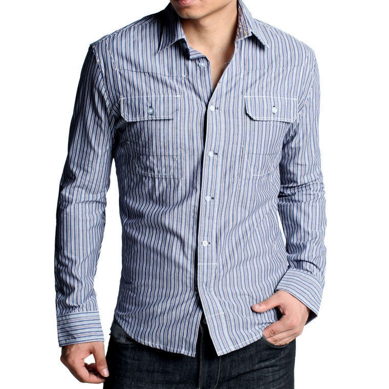 Синяя рубашка мужская