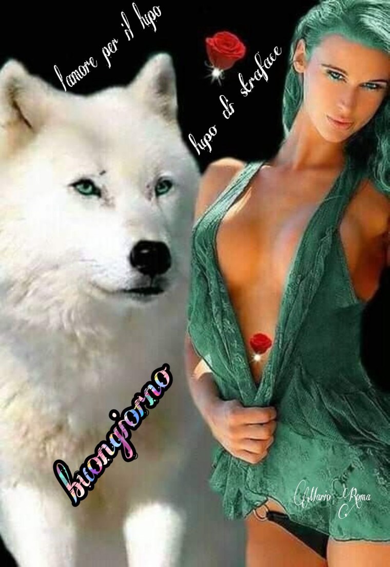 На заставку телефона девушка волк