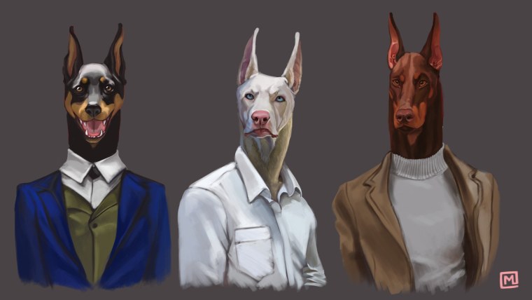 Белый Доберман