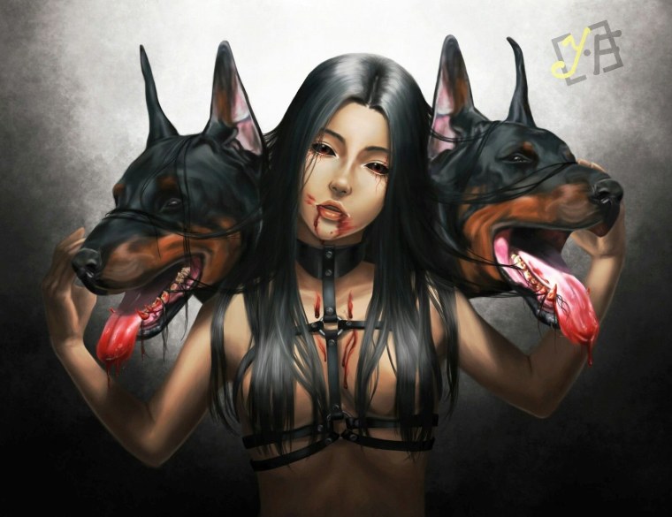 Агрессивный Доберман