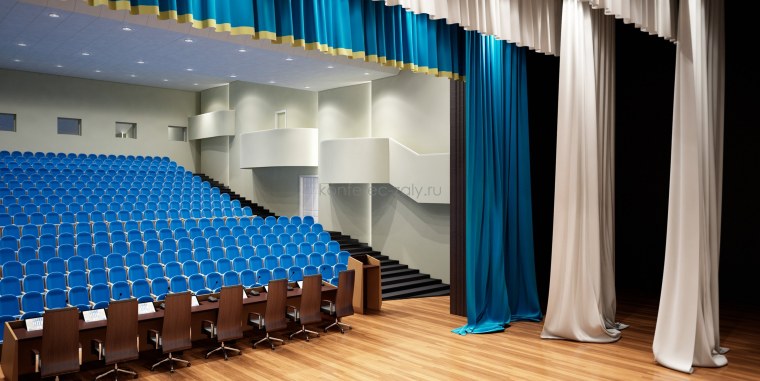 Сцена актового зала в школе