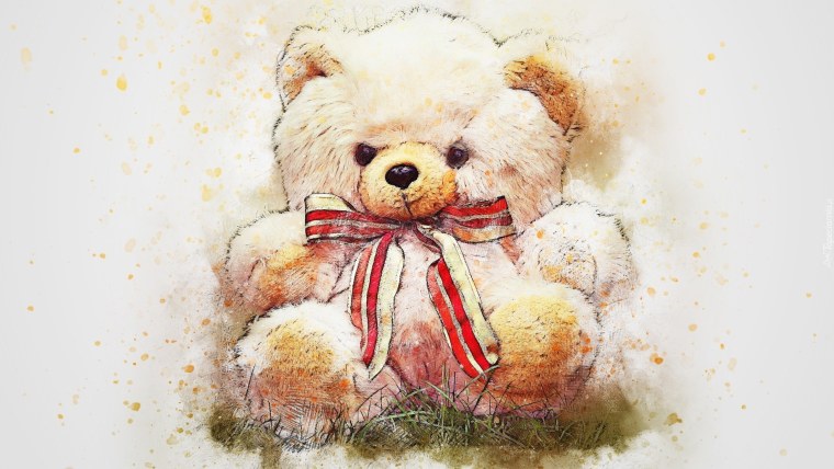 Милые мишки акварель