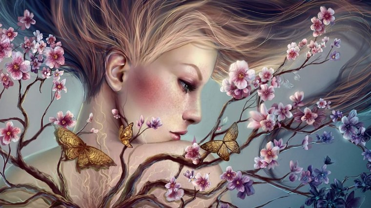 Девушка в цветочном поле