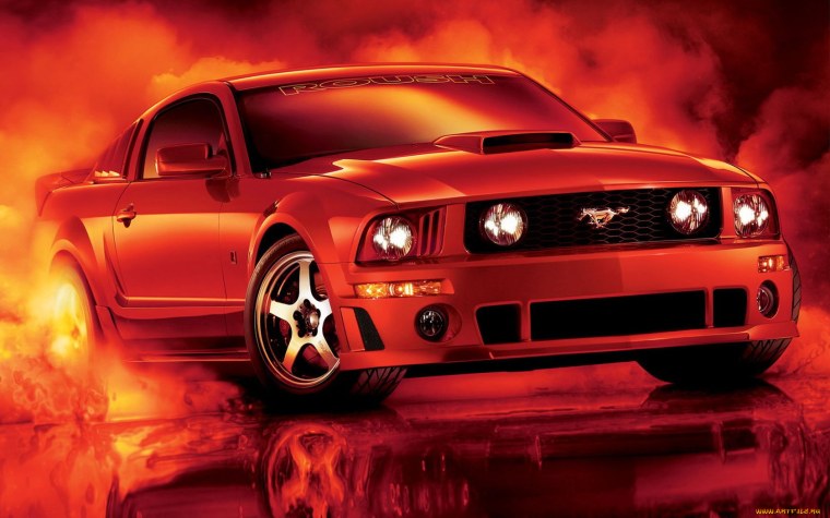 Ford Mustang gt в огне