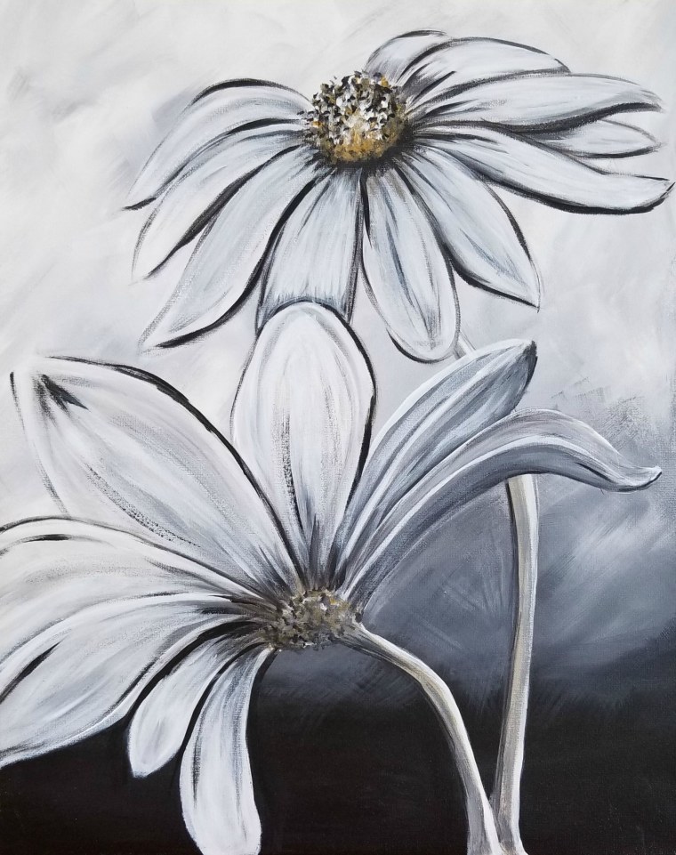 Серый цветок рисунок