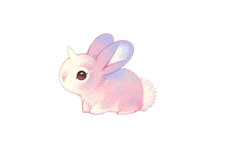 Кролики и зайчики на прозрачном фоне