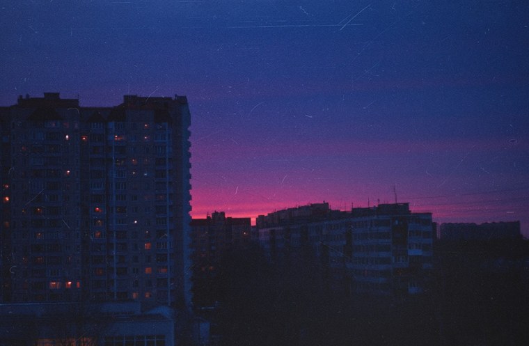 Закат на фоне панелек