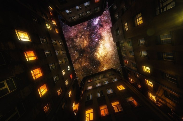 Многоэтажки ночью