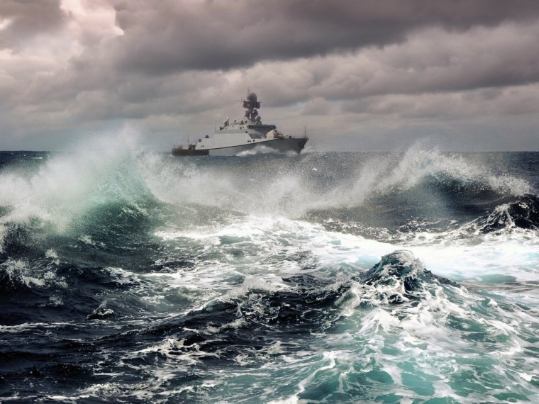Море шторм корабль