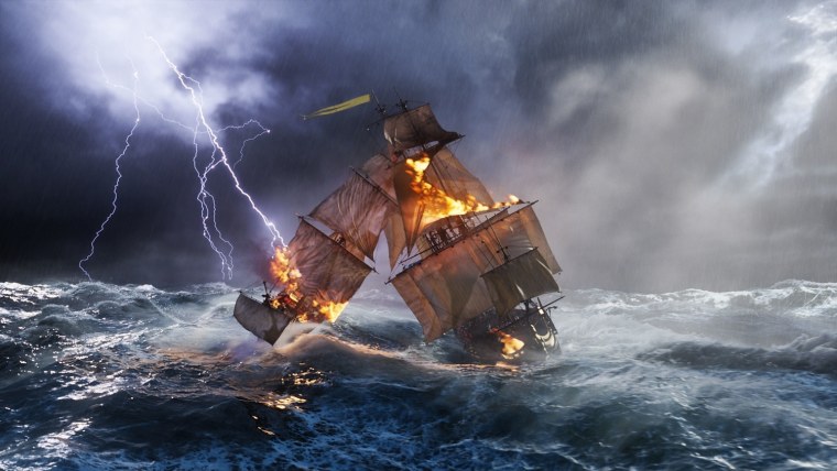 Пиратский корабль тонет