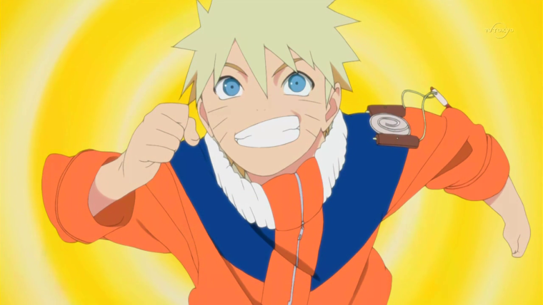 Наруто Узумаки улыбается