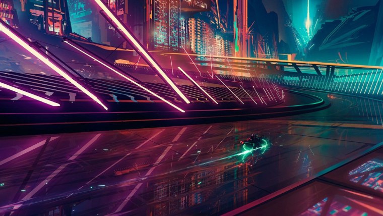 Cyberpunk 2077 Art City неон