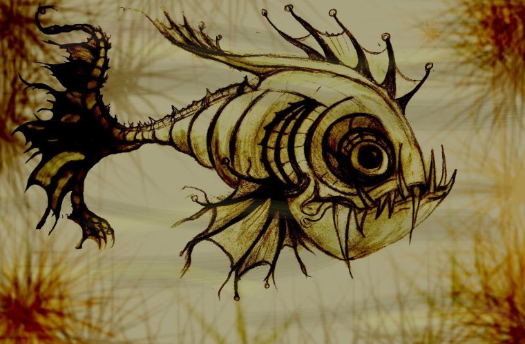 Страшные рыбы эскизы