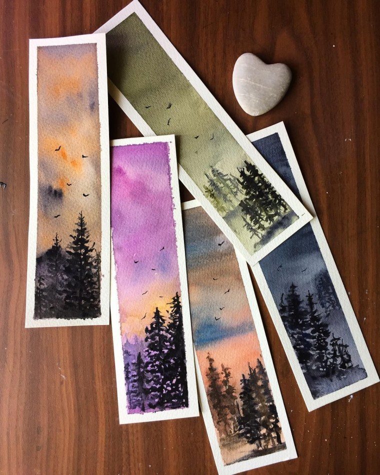 Закладки для книг акварелью